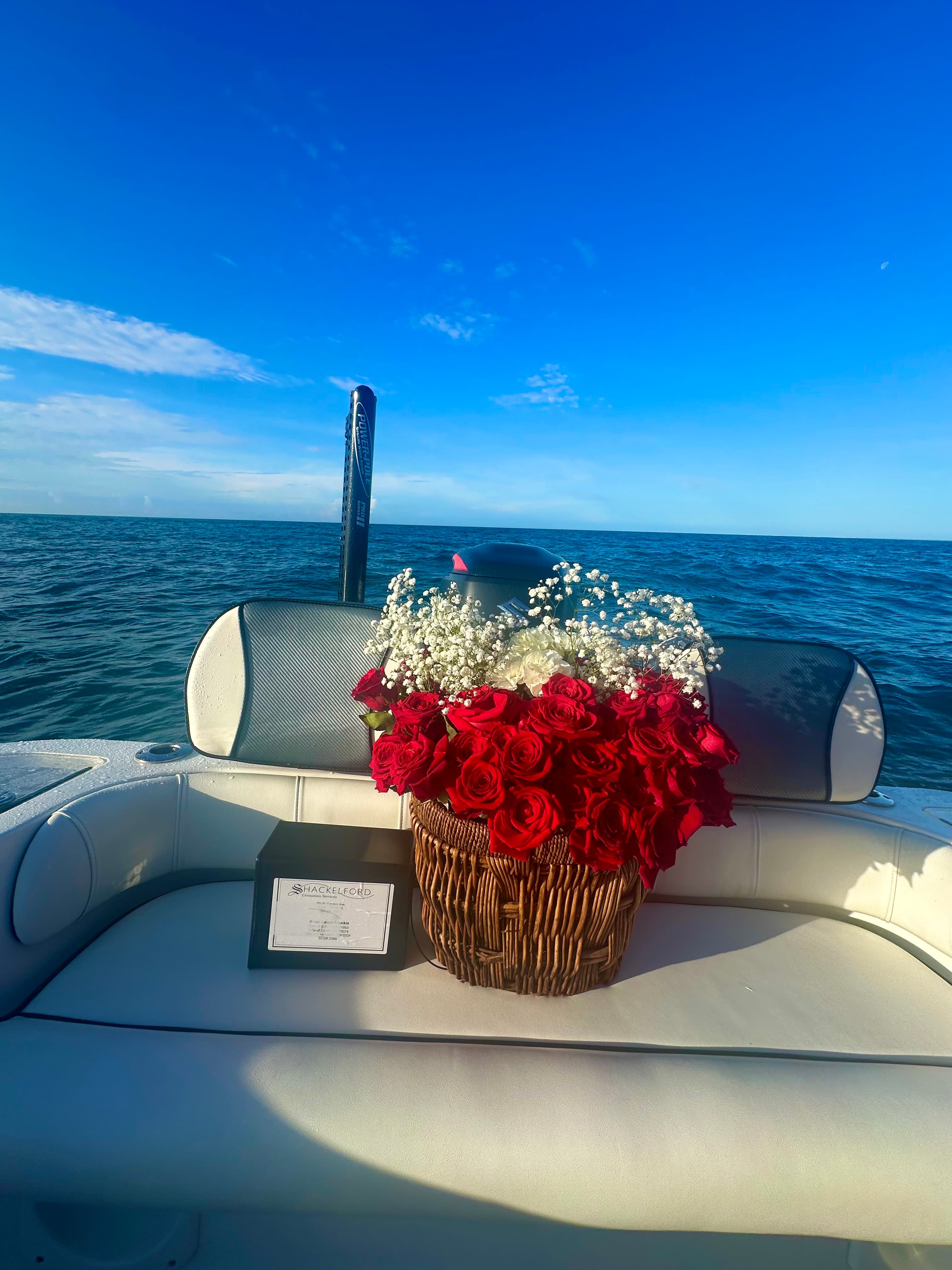 Ceremonial basket floating on calm water